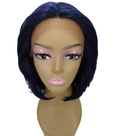 Mina Blue and Black Blend Choppy Blowout Lace Wig