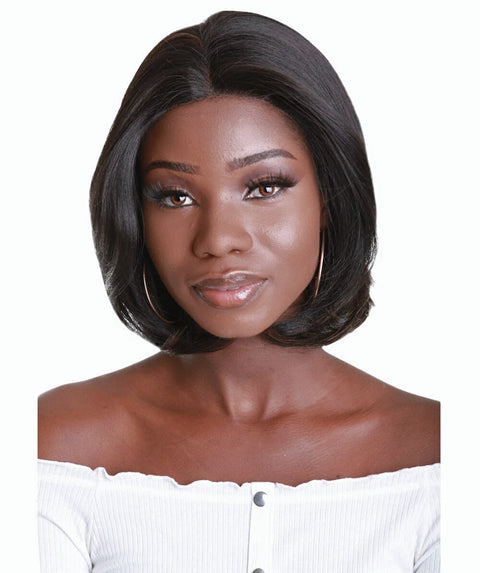 Mina Black with Caramel Choppy Blowout Lace Wig
