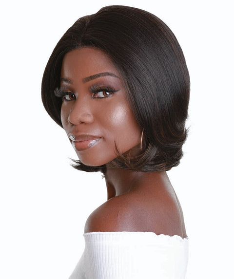 Mina Black with Caramel Choppy Blowout Lace Wig