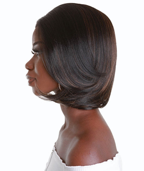 Mina Black with Caramel Choppy Blowout Lace Wig