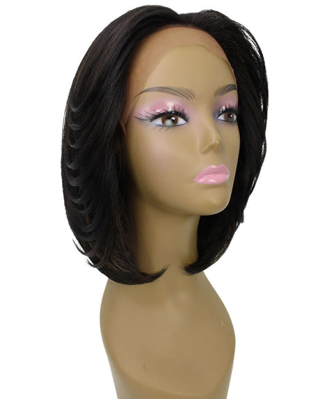 Mina Black with Caramel Choppy Blowout Lace Wig