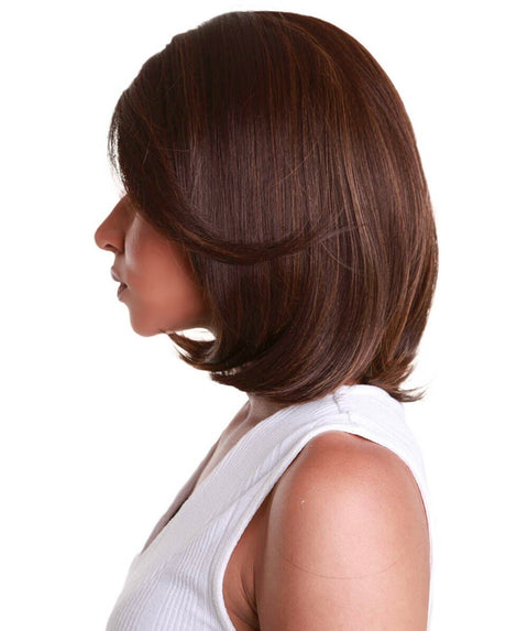 Mina Brown with Golden Choppy Blowout Lace Wig