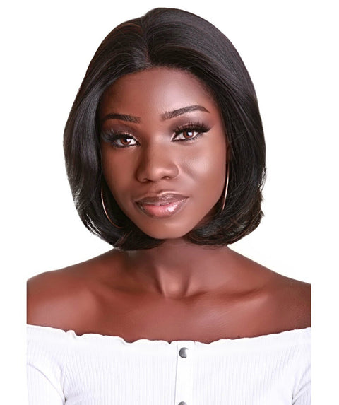 Mina Brown with Caramel Choppy Blowout Lace Wig