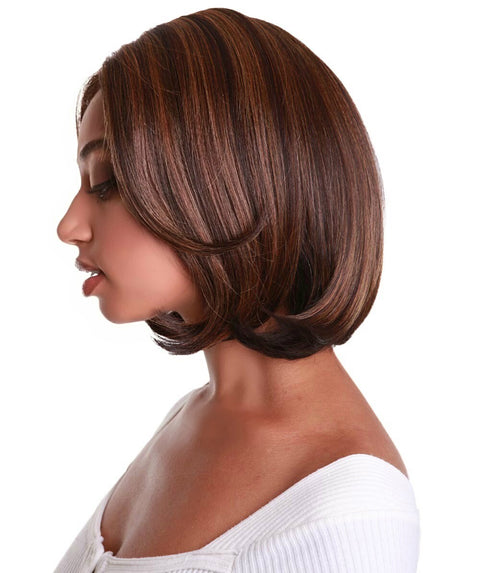 Mina Carmel Brown Blend Choppy Blowout Lace Wig