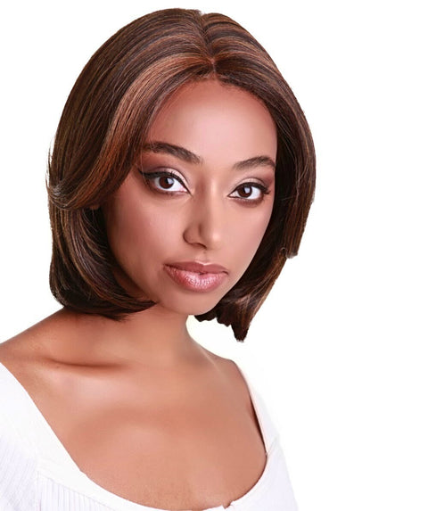 Mina Carmel Brown Blend Choppy Blowout Lace Wig
