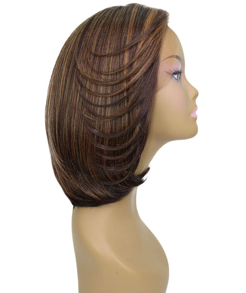 Mina Carmel Brown Blend Choppy Blowout Lace Wig