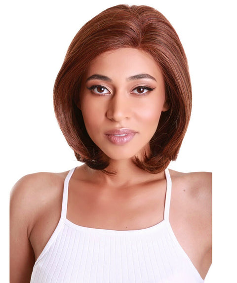 Mina Copper Aubum Blend Choppy Blowout Lace Wig