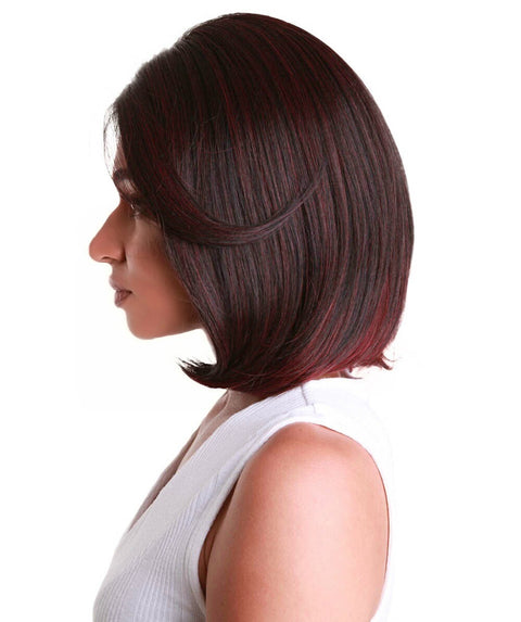 Mina Deep Red Over Medium Red Choppy Blowout Lace Wig