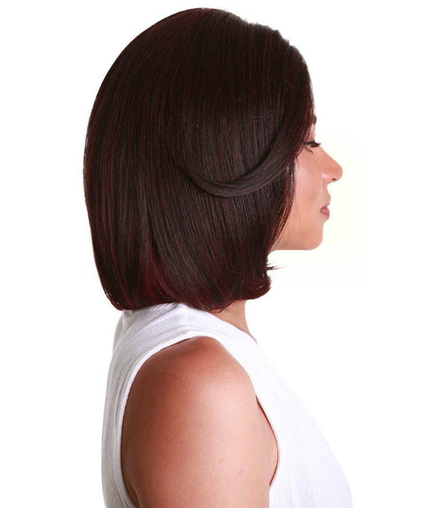 Mina Deep Red Over Medium Red Choppy Blowout Lace Wig