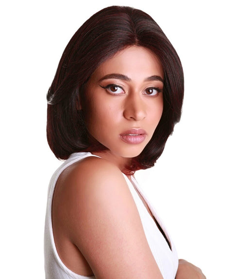 Mina Deep Red Over Medium Red Choppy Blowout Lace Wig