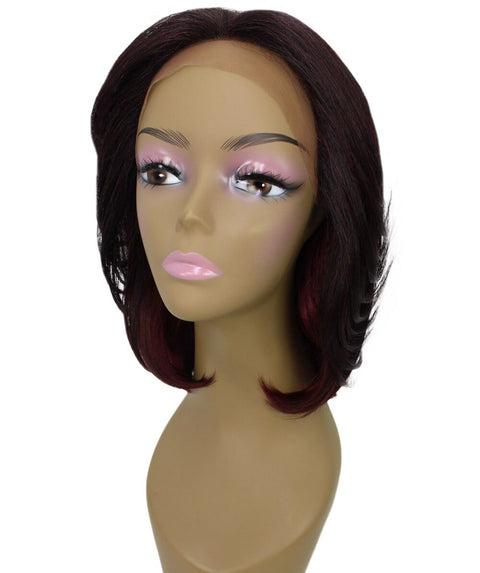 Mina Deep Red Over Medium Red Choppy Blowout Lace Wig