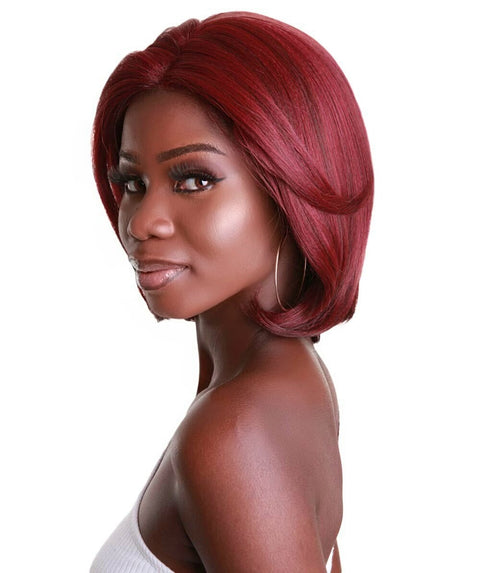 Mina Medium Red Choppy Blowout Lace Wig