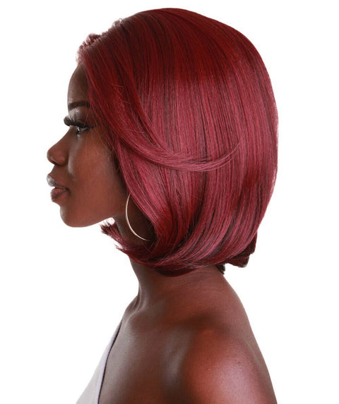 Mina Medium Red Choppy Blowout Lace Wig