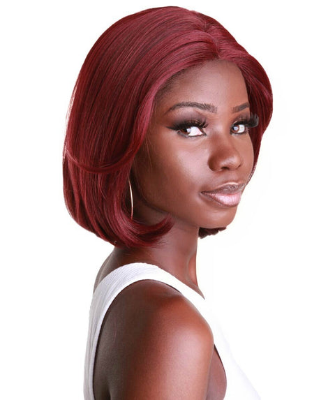 Mina Medium Red Choppy Blowout Lace Wig