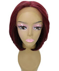 Mina Medium Red Choppy Blowout Lace Wig