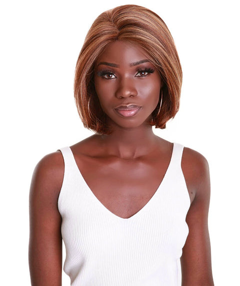 Mina Aubum Brown Blend Choppy Blowout Lace Wig