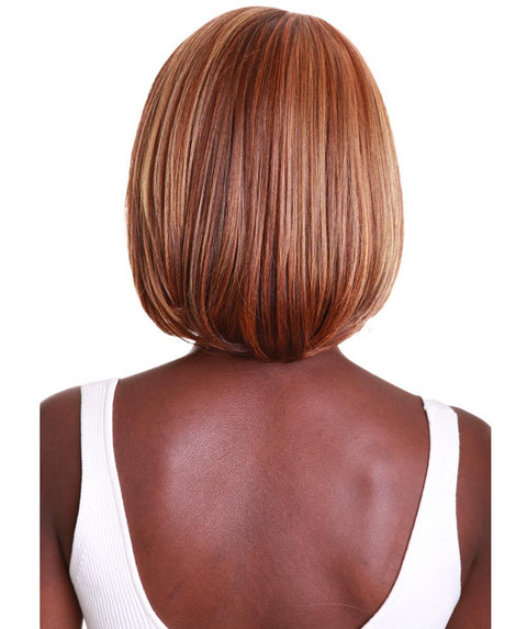 Mina Aubum Brown Blend Choppy Blowout Lace Wig