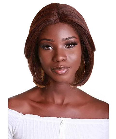 Mina Medium Brown over Blonde Choppy Blowout Lace Wig