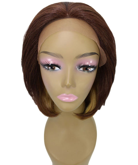 Mina Medium Brown over Blonde Choppy Blowout Lace Wig