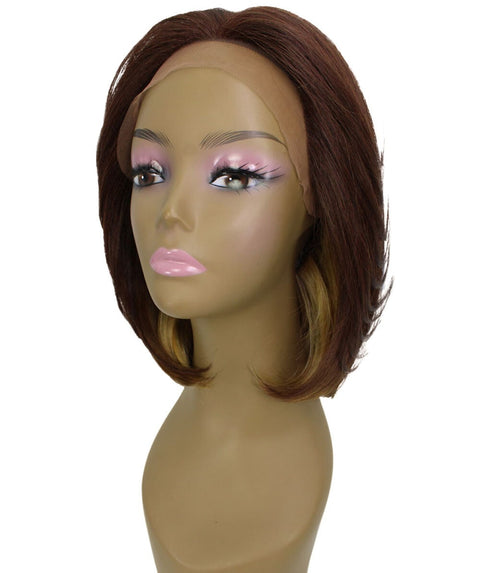 Mina Medium Brown over Blonde Choppy Blowout Lace Wig