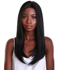best full 17 inch length 4x4 synthetic hd lace front straight black women affordable glueless natural african american brazilian body wave natural multicolored hand tied heat resistant wig