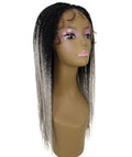 Uyai Black Grey HD Lace Braided Braided wig