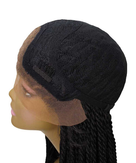 Human Hair Cheap Swiss Box Braid Lace Frontal Wigs