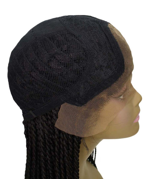 Human Hair Cheap Swiss Box Braid Lace Frontal Wigs