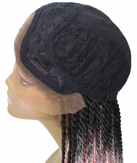 Human Hair Cheap Swiss Box Braid Lace Frontal Wigs