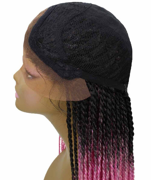Human Hair Cheap Swiss Box Braid Lace Frontal Wigs