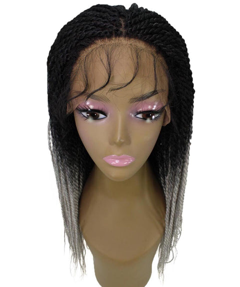 Nikkita Black Grey Twist Box Braids wig