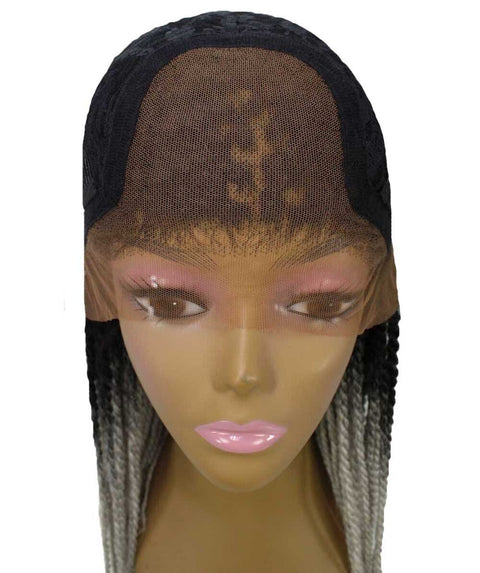 Nikkita Black Grey Twist Box Braids wig