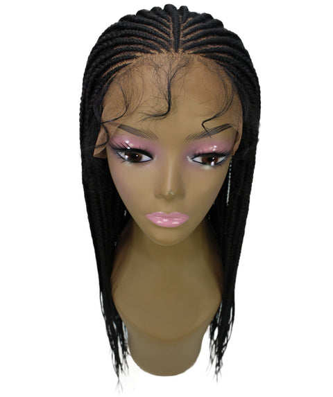 Kristi  Black Synthetic  Braided wig
