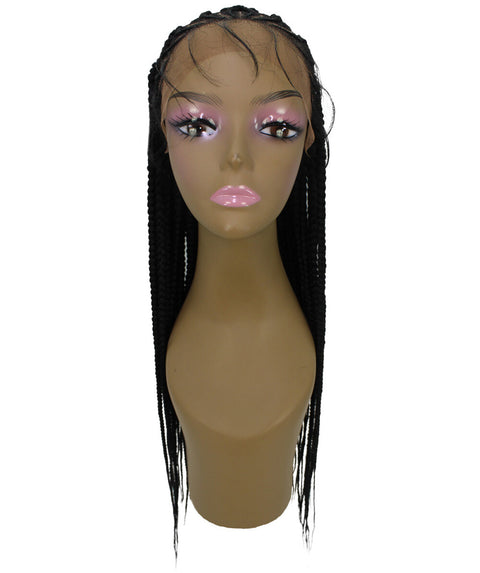 Logan Black Cornrow Braided Wig