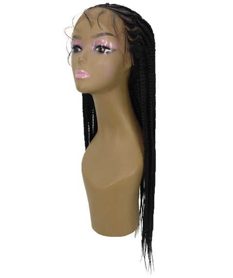 Logan Black Cornrow Braided Wig