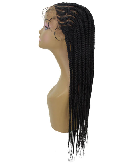 Logan Black Cornrow Braided Wig