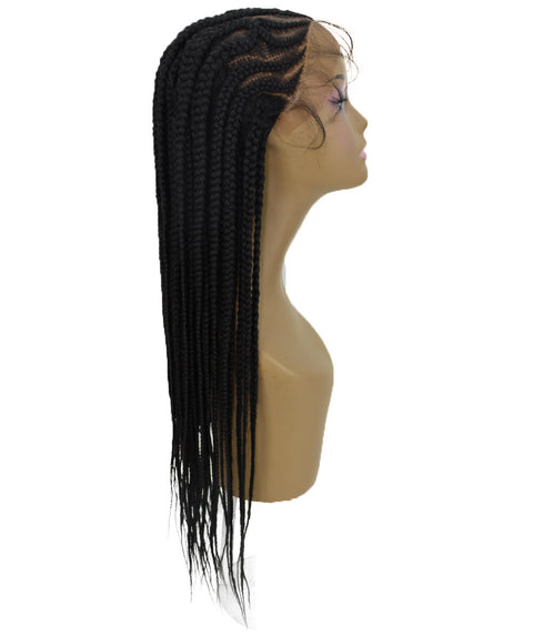 Logan Black Cornrow Braided Wig