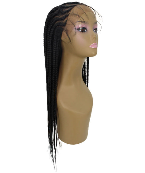 Logan Black Cornrow Braided Wig