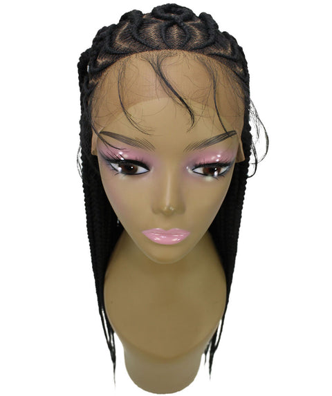 Logan Black Cornrow Braided Wig