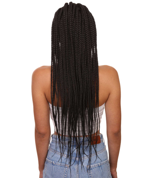 Logan Natural Black Cornrow Braided Wig