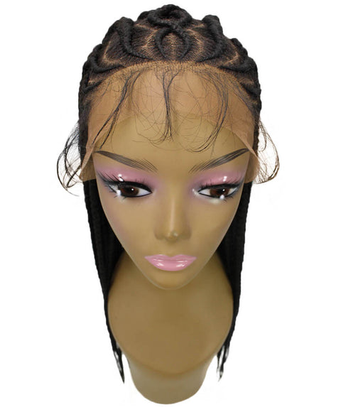 Logan Natural Black Cornrow Braided Wig