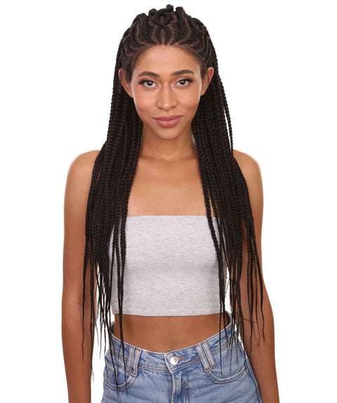 Logan Natural Black Cornrow Braided Wig