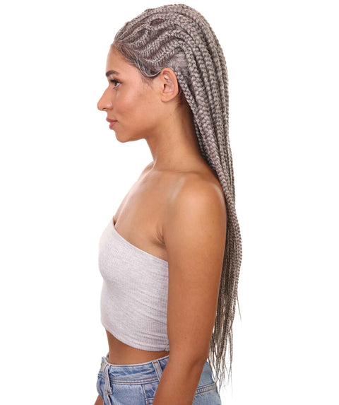 Logan Grey Cornrow Braided Wig