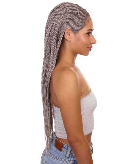 Logan Grey Cornrow Braided Wig