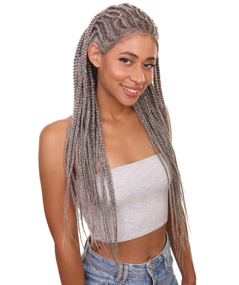 Logan Grey Cornrow Braided Wig