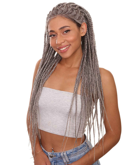 Logan Grey Cornrow Braided Wig