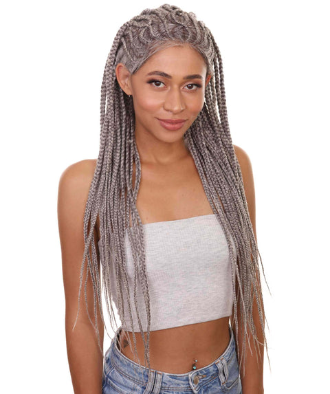 Logan Grey Cornrow Braided Wig