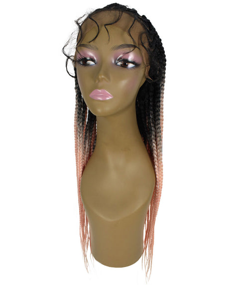 Logan Light Pink Ombre Cornrow Braided Wig