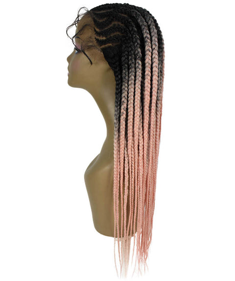 Logan Light Pink Ombre Cornrow Braided Wig