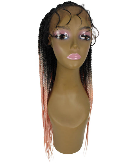 Logan Light Pink Ombre Cornrow Braided Wig